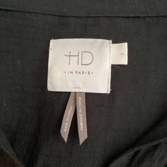 Anthropologie HD in Paris Carmina Women's Front Button Shirt Dress Black Small - Picture 6 of 9